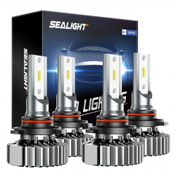 SEALIGHT® S1 9005/HB3 9006/HB4 60W 6000K White IP67 LED Headlight Bulbs 2 Pairs
