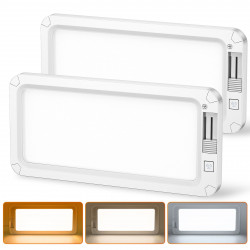 SEALIGHT® LED RV Light Fixture 2900K-6500K 12V Dome Ceiling Interior Light 10W 1500LM for RV/Camper/Trailer/Truck/Van/Boat 2PCS