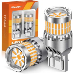 SEALIGHT® Photon 7443/7440/T20/W21W LED Brake Tail Light Turn Signal Light Bulbs 13.2W 1425LM Amber Yellow 2PCS