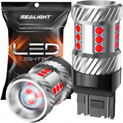 SEALIGHT® SLJ2 7443/7440/T20/W21W LED Brake Tail Light Rear Turn Signal Light Bulbs 8W 1800LM Red 2PCS