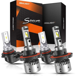 SEALIGHT® S2 9008/H13 H10/9140/9145 60W 6500K White IP67 LED Headlight Fog Light Bulbs Combo 2Pairs