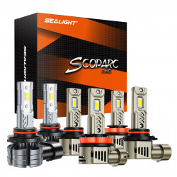 SEALIGHT® 9005/HB3 H11/H9/H8 LED Headlight Bulbs H11/H16/H8/H9 Fog Light Bulbs Combo White 6500K IP68 3Pairs