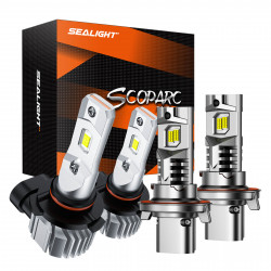 SEALIGHT® 9008/H13 LED Headlight Bulbs H10/9145/9140 Fog Light Bulbs Combo White 6500K IP68 2Pairs