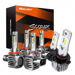 SEALIGHT® Brightest 9005/HB3 H11/H9/H8 LED Headlight Bulbs H10/9145/9140 Fog Light Bulbs Combo White 6500K IP68 3Pairs