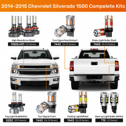 SEALIGHT® 2014-2015 Chevrolet Silverado 1500 LED Bulbs 9005+H11 Headlight 5202 Fog Turn Signal Brake Lights Combo