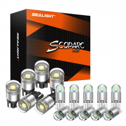 SEALIGHT® T10/194 LED Bulbs Combo: License Plate / Dome/Map/Trunk Light Bulbs White Interior Lights