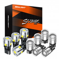 SEALIGHT® T10/194 LED Bulbs Combo: White & Blue Interior Lights 10pcs