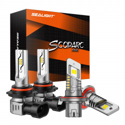 SEALIGHT® H13/9008 LED Headlight Bulbs H10/9145/9140 Fog Light Bulbs Combo White 6500K IP68 2Pairs