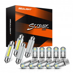 SEALIGHT® Premium Interior Elite Kit: T10-194 & 41mm Festoon (10+4Pcs)