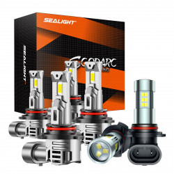 SEALIGHT® Essential 9005/HB3 9006/HB4 LED Headlight Bulbs H10/9145/9140 Fog Light Bulbs Combo White 6500K IP68 3Pairs