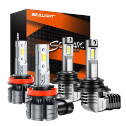 SEALIGHT® Pro 9005/HB3 LED Headlight Bulbs H11/H16/H8/H9 Fog Light Bulbs Combo White 6500K IP68 2Pairs