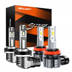 SEALIGHT® Pro H11/H9/H8 LED Headlight Bulbs H11/H16/H8/H9 Fog Light Bulbs Combo White 6500K IP68 2Pairs