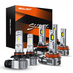 SEALIGHT® Pro 9005/HB3 9006/HB4 LED Headlight Bulbs H10/9145/9140 Fog Light Bulbs Combo White 6500K IP68 3Pairs