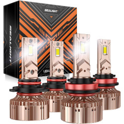 SEALIGHT® X6S 9005/HB3 H11/H8/H9 180W 6000K White IP68 LED Headlight Bulbs 2Pairs