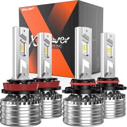 SEALIGHT® X4i 9005/HB3 H11/H9/H8 260W 6500K White IP68 LED Headlight Bulbs 2Pcs