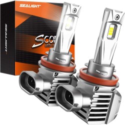 SEALIGHT® S7 H11/H9/H8 100W 6500K White IP68 LED Headlight Bulbs 2Pcs