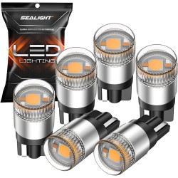 SEALIGHT® SLJ2 T10/194/168/W5W LED License Plate Light Dome/Map/Trunk Light Bulbs 5W 1200LM 2700K Amber Yellow 6PCS