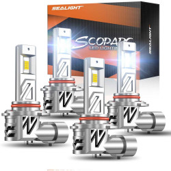 SEALIGHT® S3 9005/HB3 9006/HB4 160W 6500K White IP68 LED Headlight Bulbs 2 Pairs