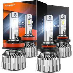 SEALIGHT® S6 9005/HB3 H11/H9/H8 70W 6500K White IP67 LED Headlight Bulbs 2 Pairs