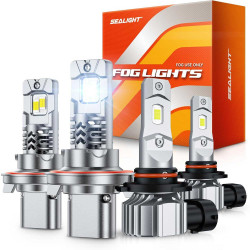 SEALIGHT® XF3 H13/9008 LED Headlight H10/9140/9145 Fog Light Bulbs Combo 2Pairs