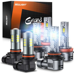 SEALIGHT® G2 9005/HB3 H11/H8/H16 LED Headlight H10/9145/9140 Fog Light Bulbs Combo IP68 3Pairs