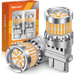 SEALIGHT® Photon 3157/3156/3057/T25 LED Brake Tail Light Turn Signal Light Bulbs 13.2W 1425LM 2000K Amber Yellow 2PCS