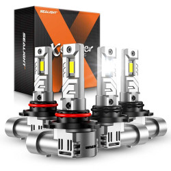 SEALIGHT® X1S 9005/HB3 9006/HB4 160W 6500K White IP68 LED Headlight Bulbs 2Pairs