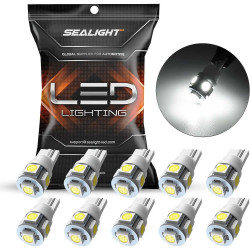 SEALIGHT® M1S T10/194/168/W5W LED License Plate Light Dome/Map/Trunk Light Bulbs 5W 1500LM 6000K White 10PCS