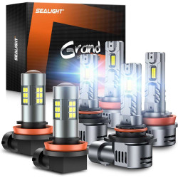 SEALIGHT® G2 9005/HB3 H11/H8/H16 IP68 LED Headlight H11/H8/H16 Fog Light Bulbs Combo 3Pairs