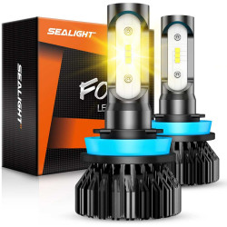 SEALIGHT® F2 H11/H16/H8/H9 LED Fog Light Bulbs 3000K Yellow 40W 6000LM IP67 2PCS
