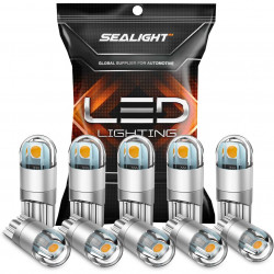 SEALIGHT® SL1 T10/194/168/W5W LED License Plate Light Dome/Map/Trunk Light Bulbs 5W 600LM 2700K Amber Yellow 10PCS