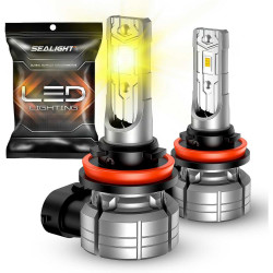 SEALIGHT® F1S H11/H16/H8/H9 LED Fog Light Bulbs 3500K Yellow 24W 10000LM IP68 2PCS