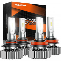 SEALIGHT® S1 9005/HB3 H11/H9/H8 60W 6000K White IP67 LED Headlight Bulbs 2 Pairs