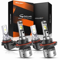 SEALIGHT® S2 9008/H13 H10/9140/9145 60W 6500K White IP67 LED Headlight Bulbs 2Pairs