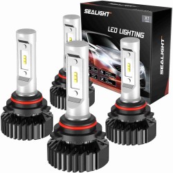 SEALIGHT® X1 9005/HB3 9006/HB4 120W 6000K White IP67 LED Headlight Bulbs 2 Pairs