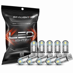 SEALIGHT® SL1 T10/194/168/W5W LED License Plate Light Dome/Map/Trunk Light Bulbs 5W 600LM 6000K White 10PCS