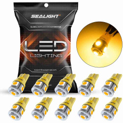SEALIGHT® M1S T10/194/168/W5W LED License Plate Light Dome/Map/Trunk Light Bulbs 5W 1500LM 2700K Amber Yellow 10PCS